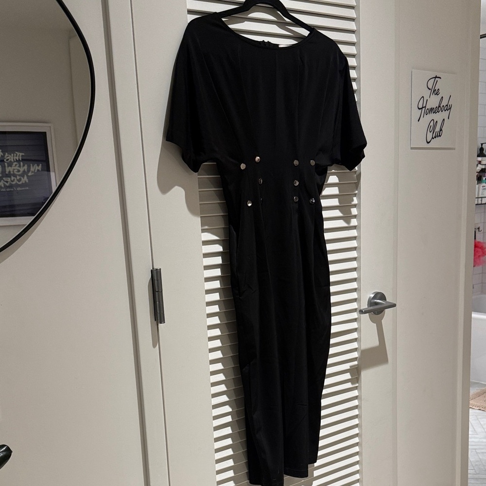 Molly Bracken Black Midi Dress - Size Small
